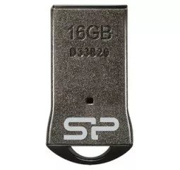 Флешка USB 2.0 16Gb Silicon Power Touch T01 + chain Black (SP016GBUF2T01V1K)