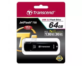 Флешка USB 3.0 64Gb Transcend JetFlash 750 Black (TS64GJF750K)