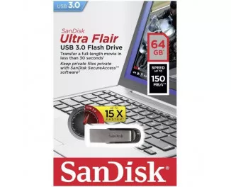 Флешка USB 3.0 64Gb SanDisk Ultra Flair Silver (SDCZ73-064G-G46)