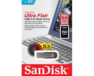 Флешка USB 3.0 128Gb SanDisk Ultra Flair Silver (SDCZ73-128G-G46)