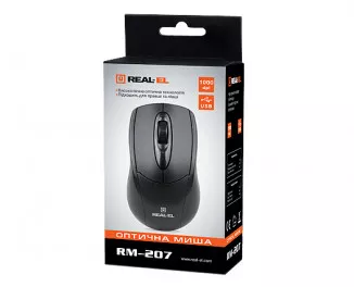 Миша REAL-EL RM-207 Black USB