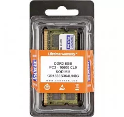 Память для ноутбука SO-DIMM DDR3 8 Gb (1333 MHz) GOODRAM (GR1333S364L9/8G)