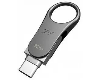 Флешка USB Type-C 32Gb Silicon Power Mobile C80 Silver (SP032GBUC3C80V1S)