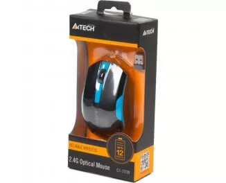 Мышь беспроводная A4Tech G3-200N Black+Blue