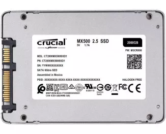 SSD накопитель 2 TB Crucial MX500 (CT2000MX500SSD1)