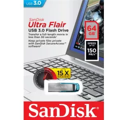 Флешка USB 3.0 64Gb SanDisk Ultra Flair Blue (SDCZ73-064G-G46B)