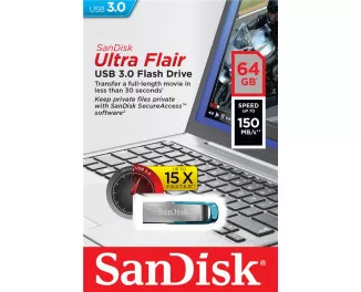 Флешка USB 3.0 64Gb SanDisk Ultra Flair Blue (SDCZ73-064G-G46B)