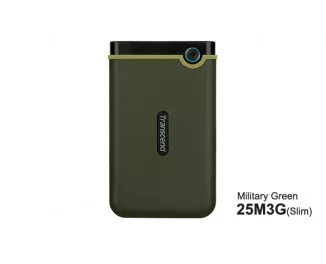 Внешний жесткий диск 1 TB Transcend StoreJet 25M3 Military Green (Slim) (TS1TSJ25M3G)