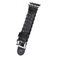 Кожаный ремешок для Apple Watch 38/40 mm Weave Buckle /Black