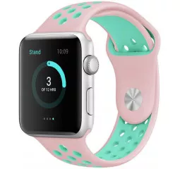 Силиконовый ремешок для Apple Watch 38/40 mm Sport Nike+ /Vintage Rose&Turquoise