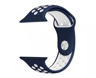 Силиконовый ремешок для Apple Watch 38/40 mm Sport Nike+ /Midnight Blue&White
