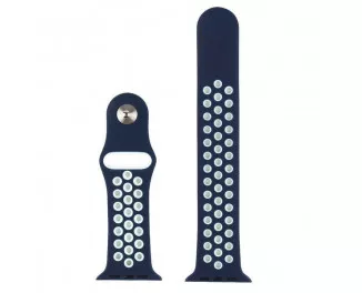 Силиконовый ремешок для Apple Watch 38/40 mm Sport Nike+ /Midnight Blue&White