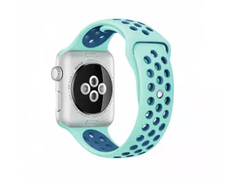 Силіконовий ремінець для Apple Watch 44/45/46 mm Nike+ Turquoise/Midnight Blue