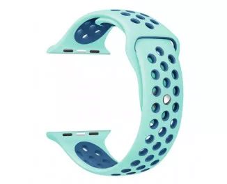 Силіконовий ремінець для Apple Watch 44/45/46 mm Nike+ Turquoise/Midnight Blue