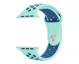 Силіконовий ремінець для Apple Watch 44/45/46 mm Nike+ Turquoise/Midnight Blue