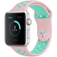 Силиконовый ремешок для Apple Watch 44/45/46 mm Sport Nike+ /Vintage Rose&Turquoise