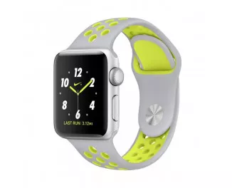 Силиконовый ремешок для Apple Watch 42/44 mm Sport Nike+ /Silver&Volt