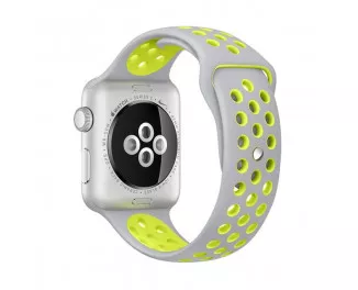 Силіконовий ремінець для Apple Watch 44/45/46 mm Sport Nike+ / Silver&Volt