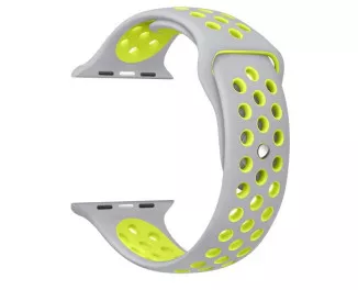 Силіконовий ремінець для Apple Watch 44/45/46 mm Sport Nike+ / Silver&Volt