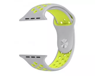 Силіконовий ремінець для Apple Watch 44/45/46 mm Sport Nike+ / Silver&Volt