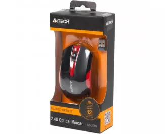 Мышь беспроводная A4Tech G3-200N Black+Red