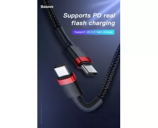 Кабель USB Type-C > USB Type-C  Baseus Cafule PD 2.0 60W 2.0m (CATKLF-HG1) Black/gray
