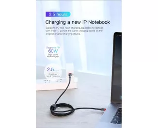 Кабель USB Type-C > USB Type-C  Baseus Cafule PD 2.0 60W 2.0m (CATKLF-HG1) Black/gray
