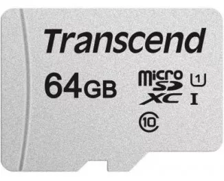 Карта памяти microSD 64Gb Transcend UHS-I 300S (TS64GUSD300S-A) + SD адаптер
