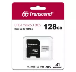 Карта памяти microSD 128Gb Transcend UHS-I 300S (TS128GUSD300S-A) + SD адаптер