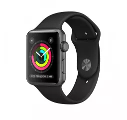 Смарт-часы Apple Watch Series 3 GPS 38mm Space Gray Aluminium Case with Black Sport Band (MTF02)