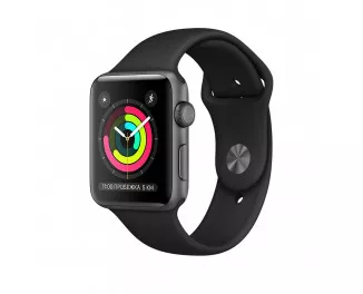 Смарт-часы Apple Watch Series 3 GPS 38mm Space Gray Aluminium Case with Black Sport Band (MTF02)