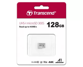 Карта памяти microSD 128Gb Transcend UHS-I 300S (TS128GUSD300S)