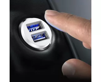 Автомобильное зарядное устройство Baseus Grain 3.1A 2USB (CCALL-ML02) White