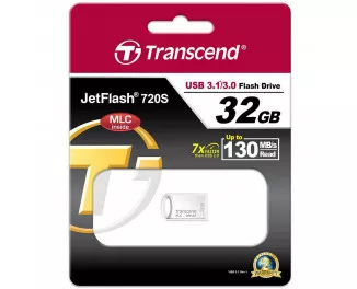Флешка USB 3.1 32Gb Transcend JetFlash 720 Silver Plating (TS32GJF720S)