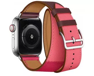 Кожаный ремешок для Apple Watch 38/40 mm COTEetCI W36 Long Fashion /Bordeaux, Rose Extreme with Rose Azalee (WH5261-40-BRR)