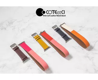 Кожаный ремешок для Apple Watch 38/40 mm COTEetCI W36 Long Fashion /Bordeaux, Rose Extreme with Rose Azalee (WH5261-40-BRR)