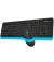 Клавиатура и мышь беспроводная A4Tech FG1010 Black/Blue USB