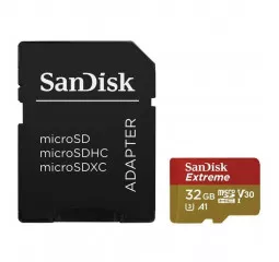Карта памяти microSD 32Gb SanDisk Extreme V30 A1 UHS-I U3 4K (SDSQXAF-032G-GN6MA)