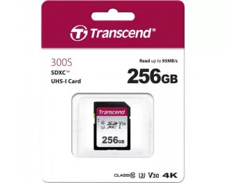 Карта памяти SD 256Gb Transcend class 10 UHS-I (TS256GSDC300S)