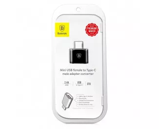 Переходник Baseus Adapter USB/USB-C (CATOTG-01) Black