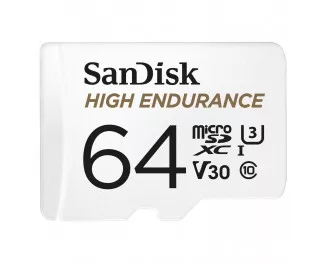 Карта памяти microSD 64Gb SanDisk High Endurance C10 UHS-I U3 V30 (SDSQQNR-064G-GN6IA)
