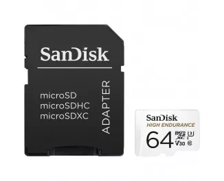 Карта пам'яті microSD 64Gb SanDisk High Endurance C10 UHS-I U3 V30 (SDSQQNR-064G-GN6IA)