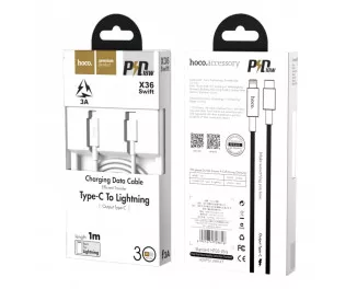 Кабель Lightning > USB Type-C  hoco X36 Swift PD 1.0m /white
