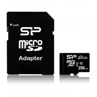Карта памяти microSD 256Gb Silicon Power Elite C10 UHS-I + SD adapter (SP256GBSTXBU1V10SP)