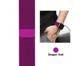 Металевий ремінець для Apple Watch 44/45/46 mm Milanese Loop Dragon Fruit