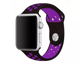 Силиконовый ремешок для Apple Watch 38/40 mm Sport Nike+ /Black&Purple