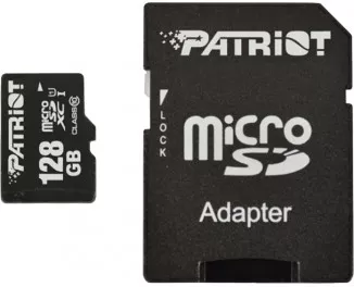Карта памяти microSD 128Gb Patriot class 10 UHS-I LX + SD адаптер (PSF128GMCSDXC10)