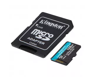Карта памяти microSD 128Gb Kingston Canvas Go Plus C10 UHS-I U3 A2 + SD адаптер (SDCG3/128GB)