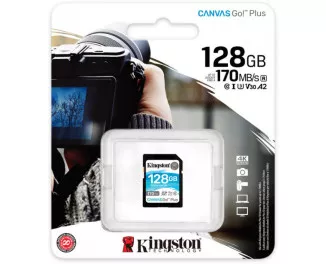 Карта памяти SD 128Gb Kingston Canvas Go Plus C10 UHS-I U3 (SDG3/128GB)