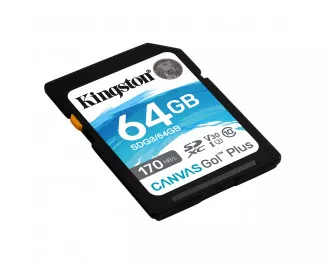 Карта памяти SD 64Gb Kingston Canvas Go Plus C10 UHS-I U3 (SDG3/64GB)